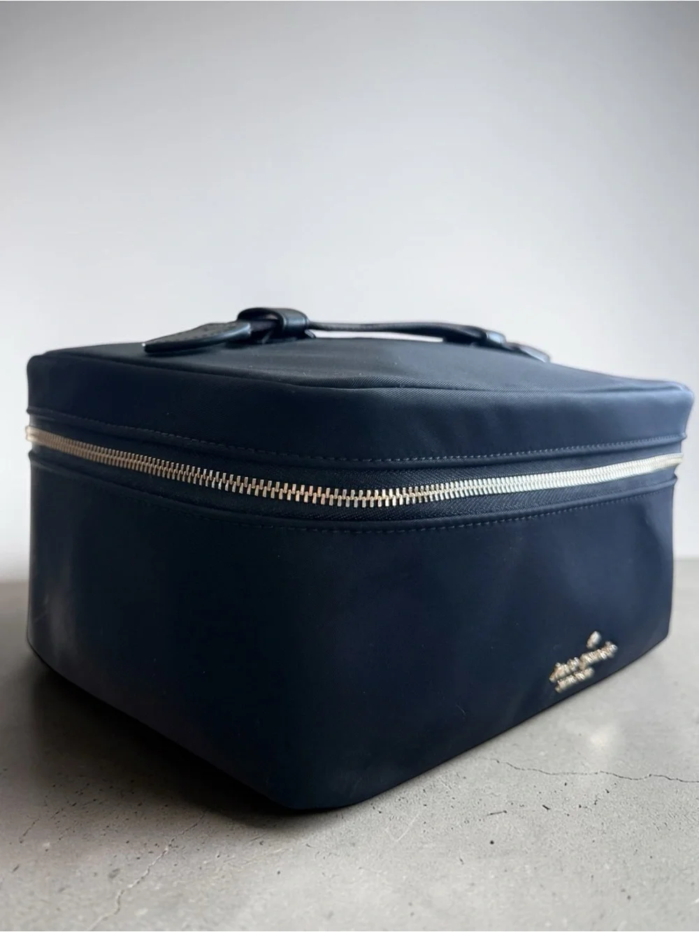 Kate Spade New York Black Nylon Vanity Cosmetic Train Case Travel Bag